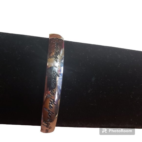 Sterling Silver Engraved Hinged Bracelet & 2 Silver Tone Bracelet - Picture 4 of 8